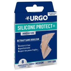 Urgo Silicone Protect+ Apósitos, tamaño mediano, 8 unidades