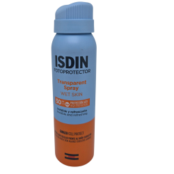 Isdin Fotoprotector - Spray solar transparente Wet Skin SPF50 - Cuerpo - Todo tipo de pieles, 100 ml