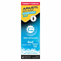 Apaisyl Champú 3 en 1 contra los piojos, 200 ml