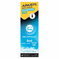 Apaisyl Champú antipiojos 3 en 1, 100 ml