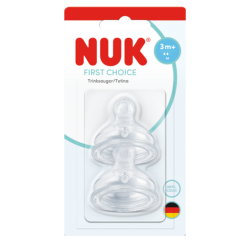 Nuk, paquete de 2 chupetes de silicona, talla M, a partir de 3 meses
