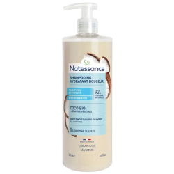 Natessance Capillaires Champú hidratante suave con aroma a coco, 500 ml