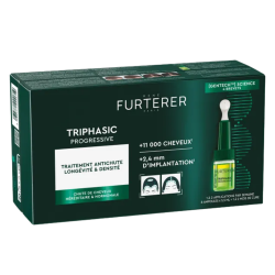 René Furterer Triphasic Progressive: Tratamiento anticaída para la longevidad y la densidad, 8 x 5,5 ml