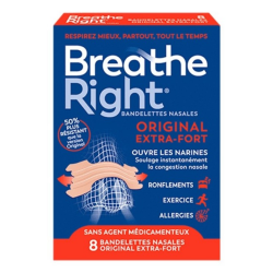 Tiras nasales Breathe Right Original Extra Fort, paquete de 8