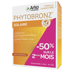 Arkopharma Phytobronz, preparador solar, 60 cápsulas, 50 % de descuento en el segundo mes