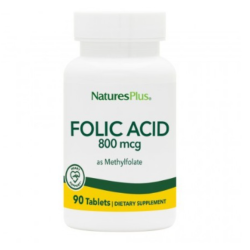 Natures Plus, ácido fólico, 800 mcg, 90 comprimidos