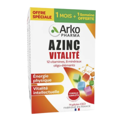 ARKOPHARMA AZINC VITALITÉ - Vitaminas, minerales y oligoelementos, 60 cápsulas + 14 de regalo