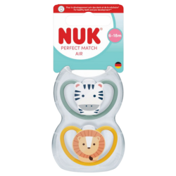 NUK Perfect Match Air – Pack de 2 chupetes fisiológicos para 6–18 meses