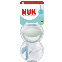 NUK Perfect Match – Pack de 2 chupetes fisiológicos para 0-6 meses