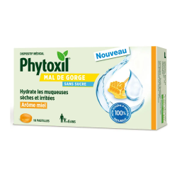Phytoxil para el dolor de garganta con miel sin azúcar, 16 pastillas