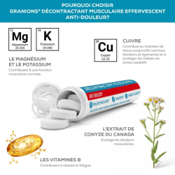 Granions: relajante muscular analgésico, 20 comprimidos efervescentes
