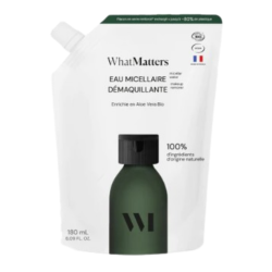 WhatMatters Agua micelar desmaquillante, recambio ecológico, 180 ml