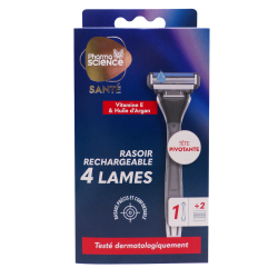 Maquinilla de afeitar recargable para hombre Pharmascience de 4 cuchillas