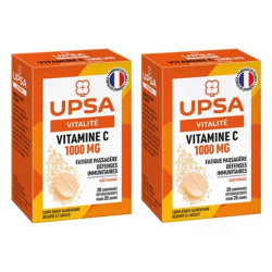 UPSA VITALITÉ - Vitamina C 1000 mg - Adultos, 2 x 20 comprimidos efervescentes