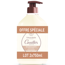 Cavaillès Crema de ducha nutritiva con karité y magnolia para pieles secas, 2 x 750 ml
