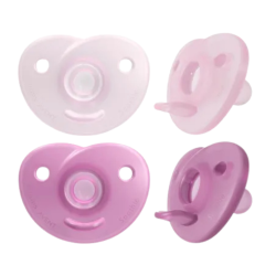 Avent Soothie - Pack de 2 chupetes ortodónticos rosa, 0-6 meses
