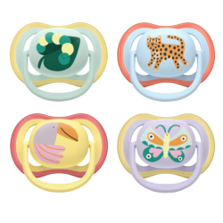 Avent Ultra Air, pack de 2 chupetes para 0-6 meses - Colores aleatorios