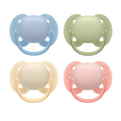 Avent Ultra Soft para piel sensible, 0-6 meses. Lote de 2 chupetes en colores aleatorios