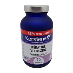 Kersiens Queratina, vitamina B8 y zinc para el cabello y las uñas, 120 cápsulas