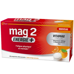 Mag 2 ENERGIE + Sabor a naranja recién exprimida, 30 comprimidos efervescentes