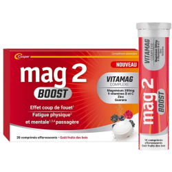 Mag 2 BOOST, sabor a frutos del bosque, 20 comprimidos efervescentes