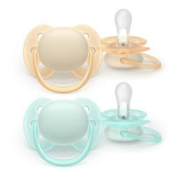 Avent Ultra Soft – Chupete de silicona ultrasuave (0 meses) – Para pieles sensibles – Pack de 2