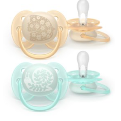Philips Avent Ultra Soft – Chupete de silicona ultrasuave (0 meses) – Para pieles sensibles – Pack de 2
