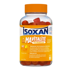 Isoxan «Mi vitalidad»: Energía física y mental, inmunidad, sabor a limón, para adultos, 60 gominolas