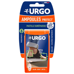 Urgo Apósitos en ampolla extra gruesos para talón y dedos de los pies, paquete de 6