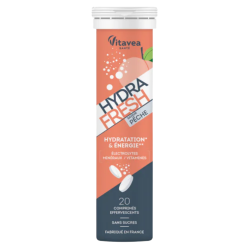 Vitavea HydraFresh Hidratación y energía – 20 comprimidos efervescentes de melocotón