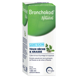 Bronchokod Natural: jarabe para la tos seca y productiva, sin azúcar, 120 ml