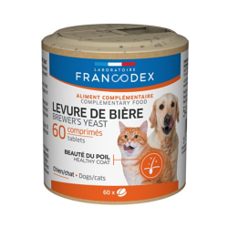 Francodex Levadura de cerveza para perros y gatos, caja de 60 comprimidos