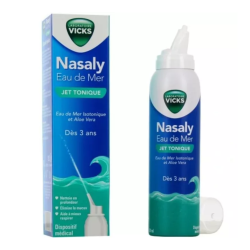 Vicks NASALY - Spray de agua de mar con chorro tonificante, 120 ml