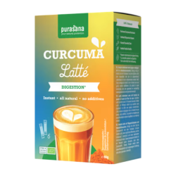 Purasana Lácteo de cúrcuma instantáneo, 6 x 10 g (60 g)