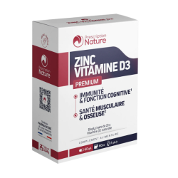 Prescription Nature Zinc y vitamina D3 - 60 cápsulas