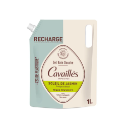 Cavaillès QUOTIDIEN - Recambio ecológico de gel de baño y ducha «Soleil de Jasmin» - Pieles sensibles, 1 l