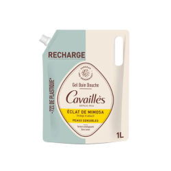 Cavaillès QUOTIDIEN - Recambio ecológico de gel de baño y ducha «Éclat de Mimosa» - Pieles sensibles, 1 l