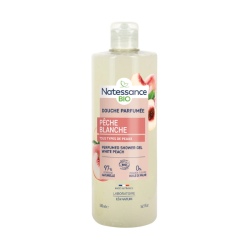 Natessance Gel de ducha perfumado a melocotón blanco, 500 ml