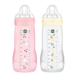 MAM Easy Active Biberón para la segunda etapa, a partir de 6 meses, flujo muy rápido, 330 ml