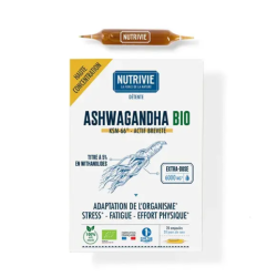 Nutrivie estrés y fatiga: Ashwagandha ecológica KSM-66, 600 mg, 20 x 10 ml