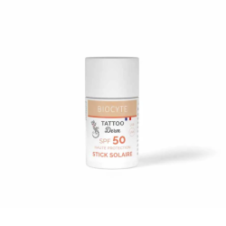 Biocyte Tattoo Derm Stick Solar SPF50. Alta protección solar. Formato de viaje, 18 g