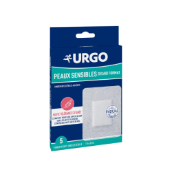 Urgo Apósitos Urgostérile para pieles sensibles, formato grande, 10 x 8 cm, 5 unidades