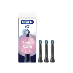 Oral-B iO Cabezales para cepillo de dientes eléctrico, negros, Gentle Care, x3