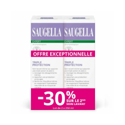 Saugella Triple Protección, gel íntimo para el cuidado de las molestias íntimas, 2 x 250 ml