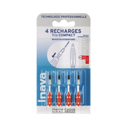 Inava Recambios de cepillos interdentales de 1,5 mm, rojos, 4 unidades