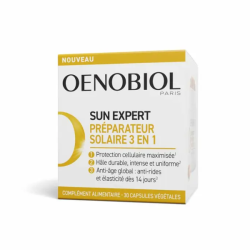 Oenobiol Sun Expert Preparador solar 3 en 1 de triple acción, 30 cápsulas