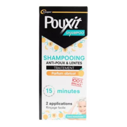 Pouxit Champú antipiojos y liendres con aroma a albaricoque, 200 ml