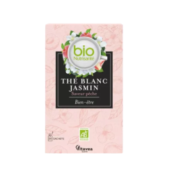 Vitavea Té blanco con jazmín y sabor a melocotón ecológico - 20 bolsitas
