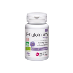 Natural Nutrition Phytolinum Aceite de semillas de lino ecológico 1000 mg, 60 cápsulas