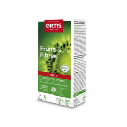 Ortis Frutas y Fibras Forte para el tránsito intestinal, 12 sobres